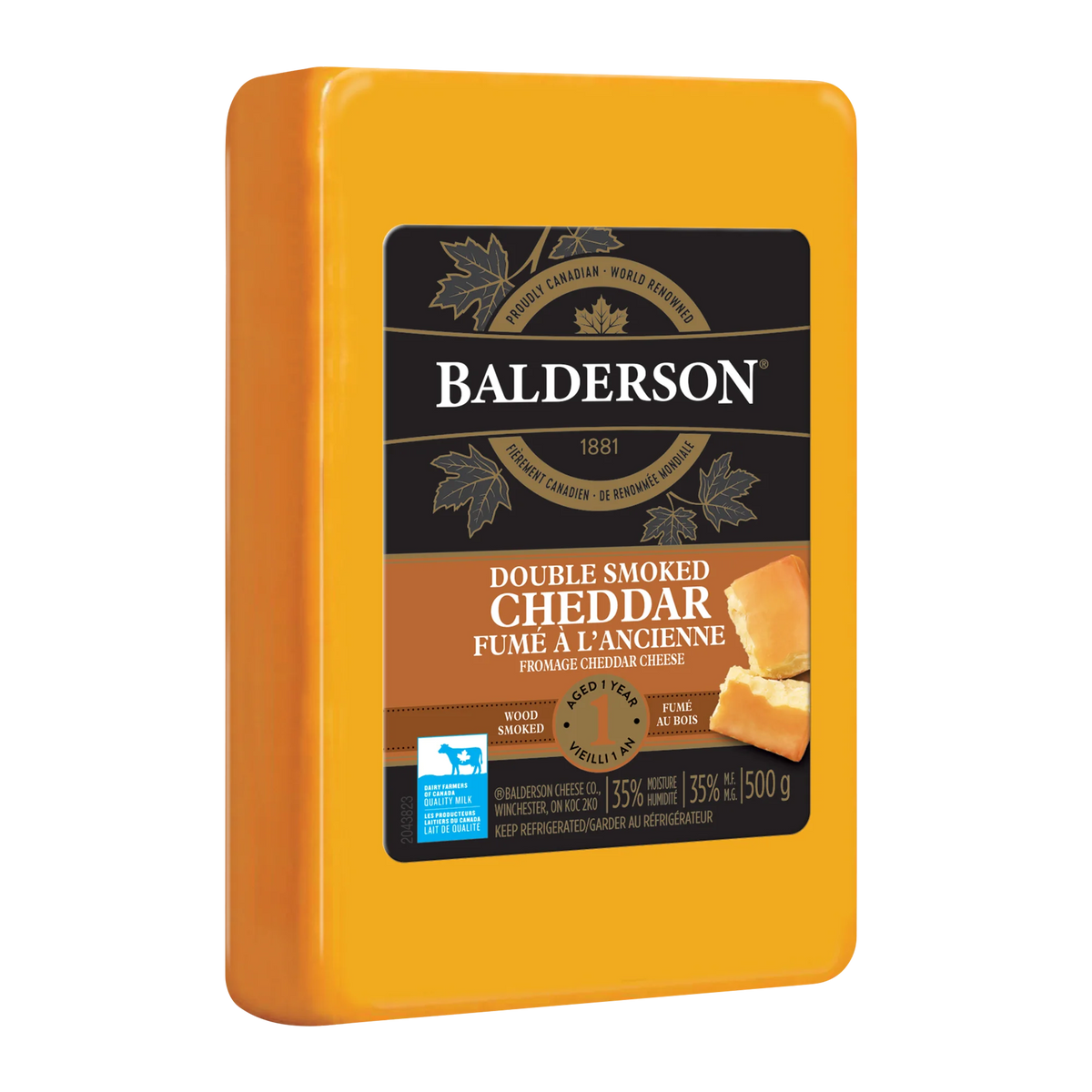 Balderson Double-Smoked Cheddar Cheese Block, 500 g