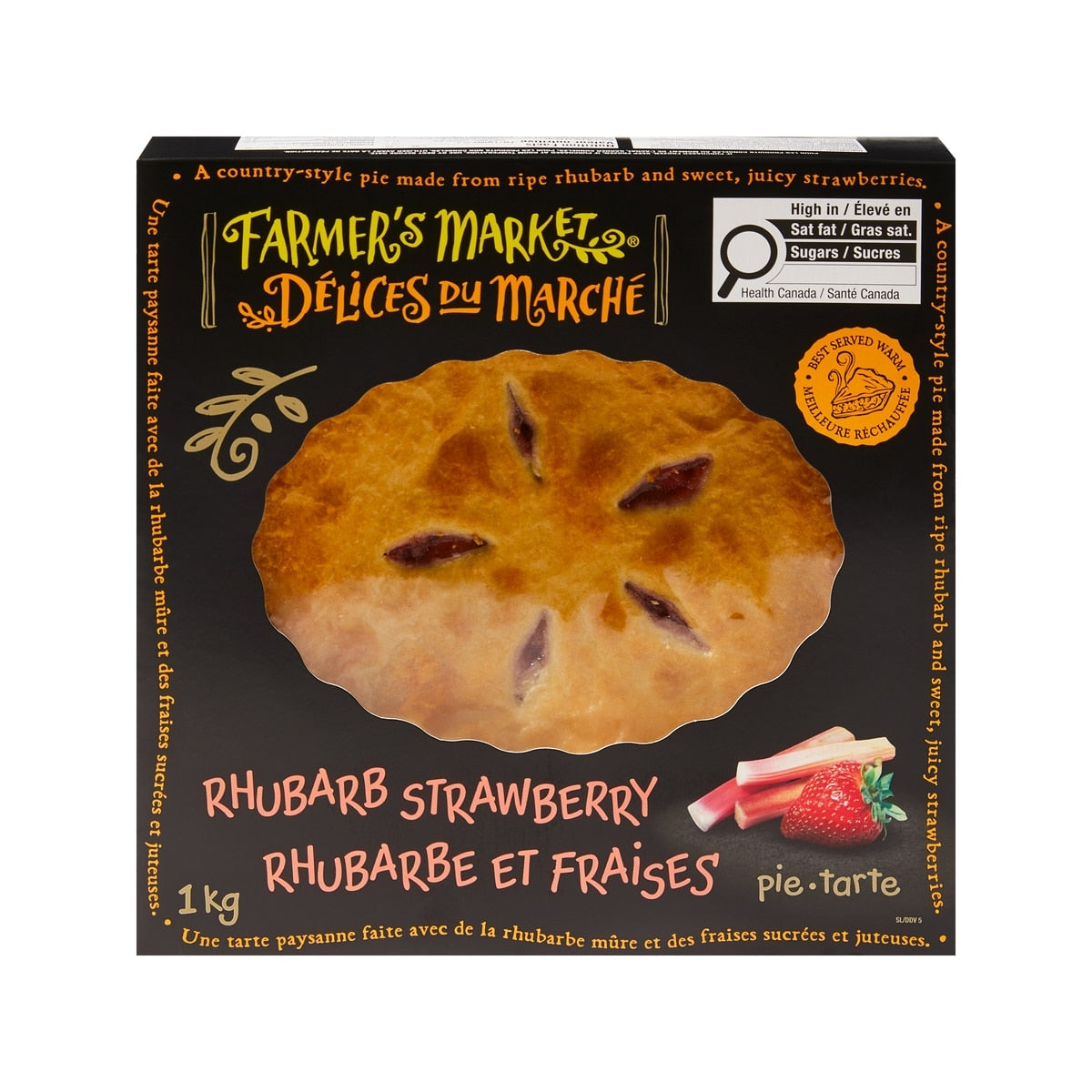 Farmer's Market Rhubarb Strawberry Pie, 1 kg
