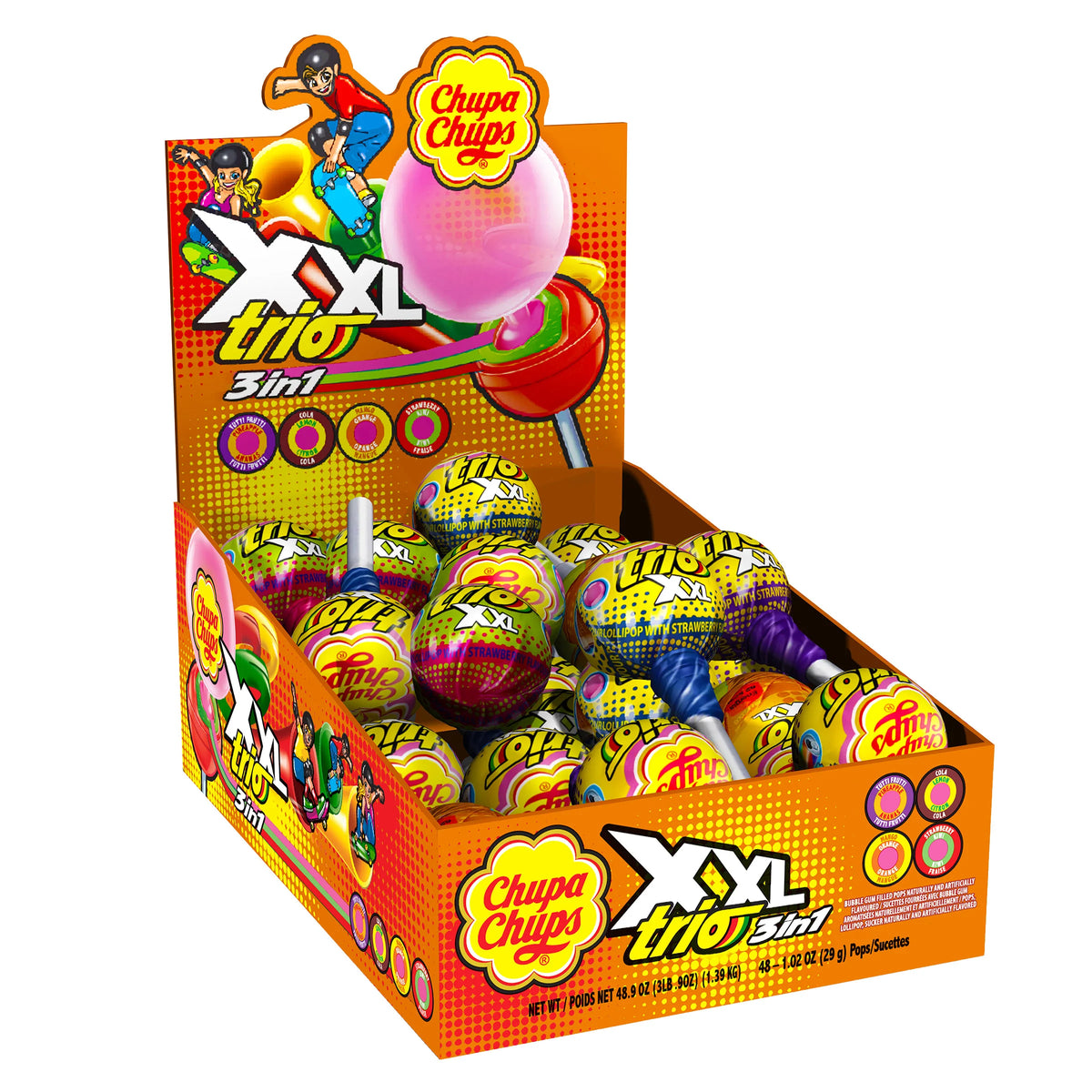 Chupa Chups XXL Trio Lollipops, 48 × 29 g