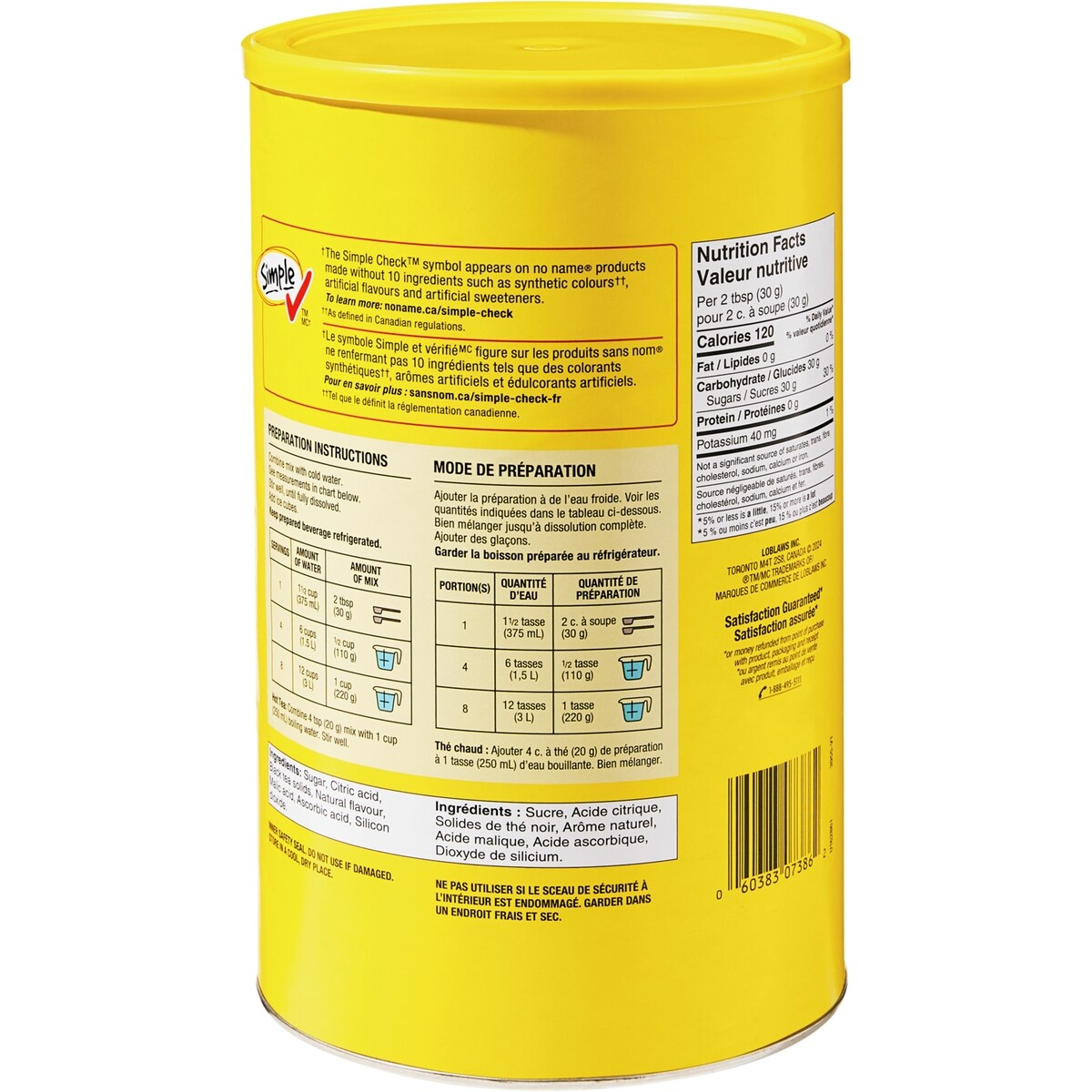 No Name Iced Tea Drink Mix, 2.1 kg