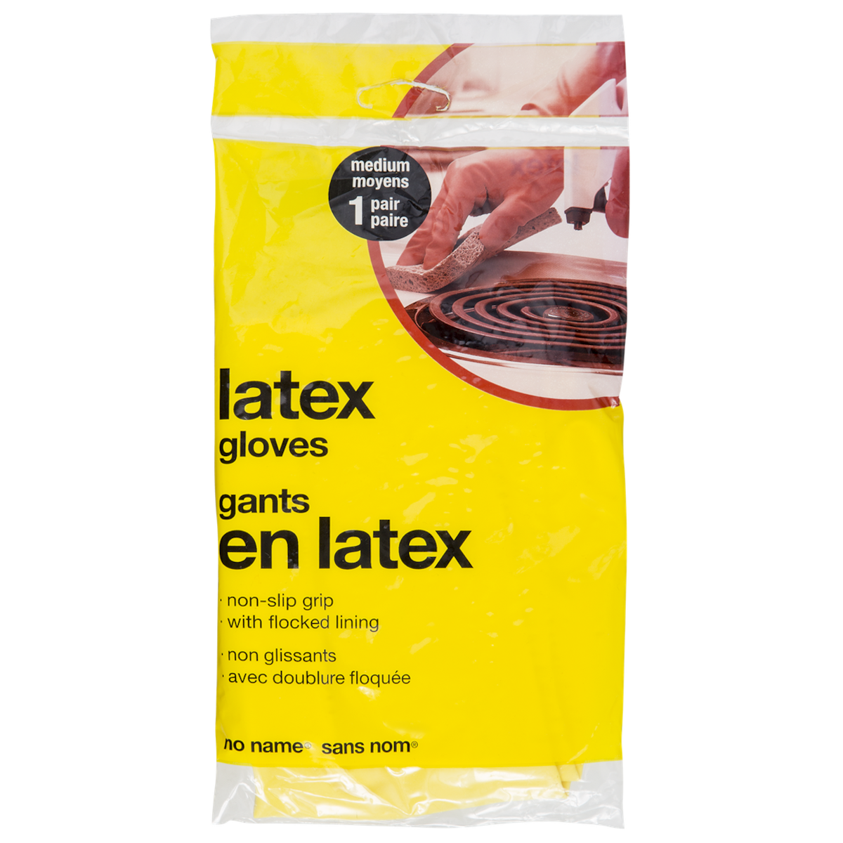 No Name Latex Rubber Gloves, Medium