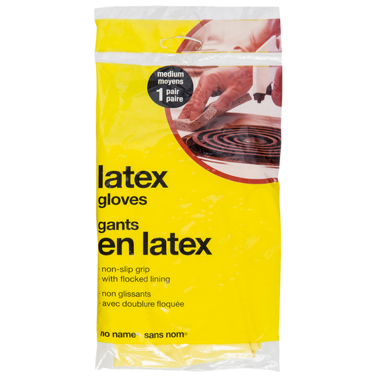 No Name Latex Rubber Gloves, Medium