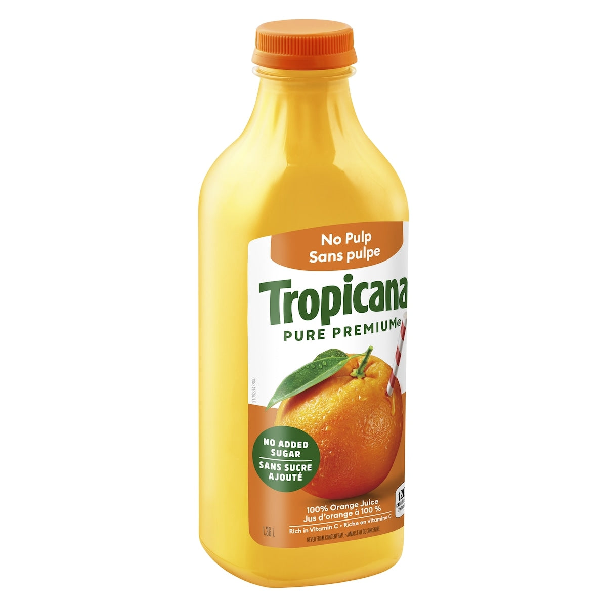 Tropicana Orange Juice, No Pulp, 1.36 L