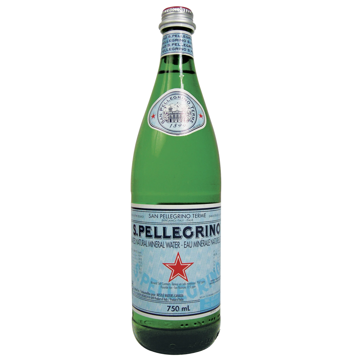 San Pellegrino Carbonated Mineral Water, 15 × 750 mL