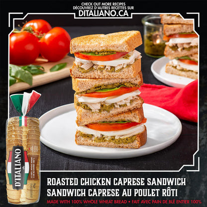 D'Italiano Thick Slice 100% Whole Wheat Bread, 675 g