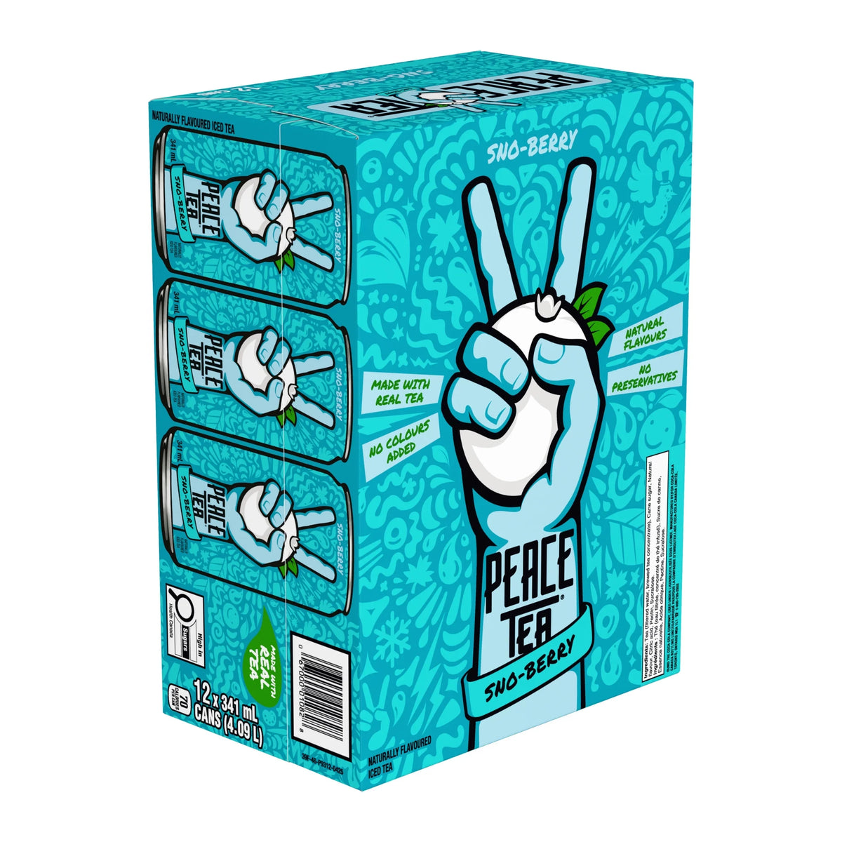 Peace Tea Sno-Berry Iced Tea Cans, 12 × 341 mL