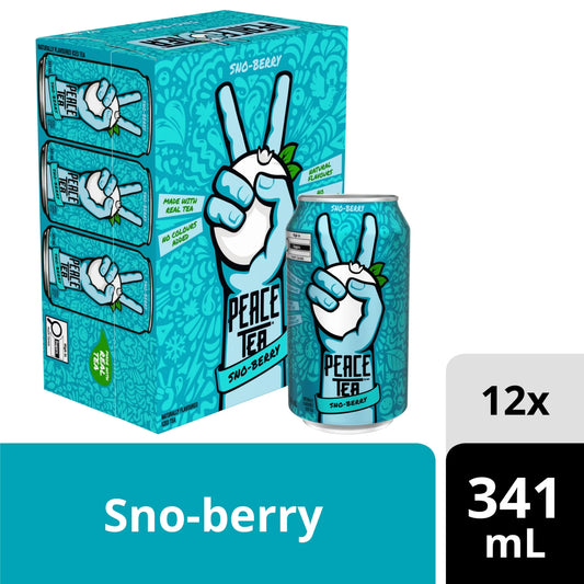 Peace Tea Sno-Berry Iced Tea Cans, 12 × 341 mL