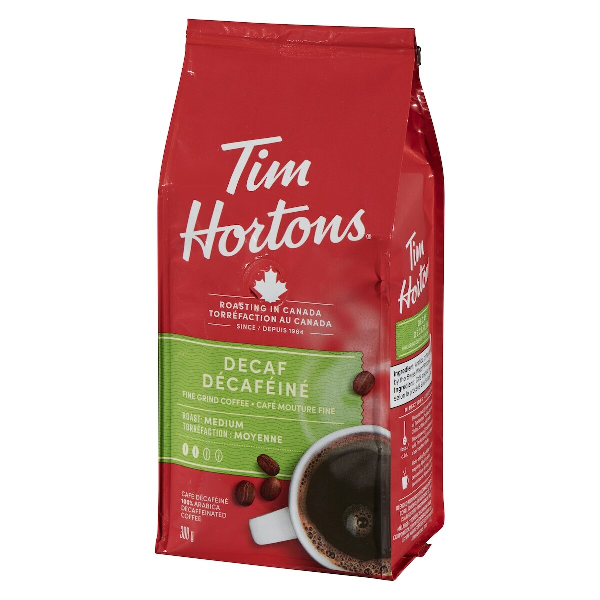 Tim Hortons Fine Grain Decaffeinated Coffee, 300 g