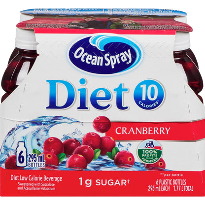 Ocean Spray Diet Cranberry Juice Drink, 6 × 295 mL