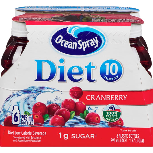 Ocean Spray Diet Cranberry Juice Drink, 6 × 295 mL