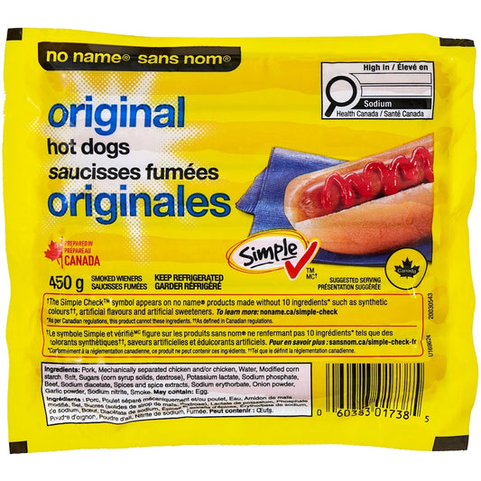 No Name Original Hot Dogs, 450 g