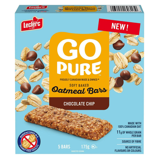 Go Pure Oat Soft Baked Chocolate Chip Bars, 5 Bars, 175 g