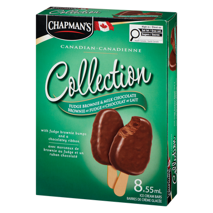 Chapman's Canadian Collection Fudge Brownie & Milk Chocolate Ice Cream Bar, 8 × 55 mL