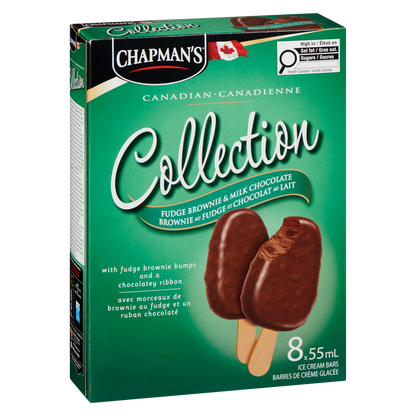 Chapman's Canadian Collection Fudge Brownie & Milk Chocolate Ice Cream Bar, 8 × 55 mL