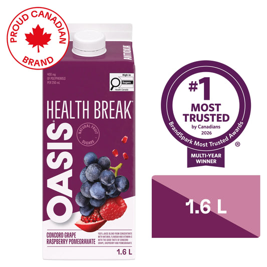 Oasis Health Break Concord Grape Raspberry Pomegranate Juice, 1.6 L