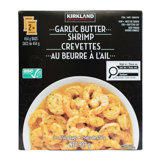 Kirkland Signature Garlic Butter Shrimp, 2 × 454 g