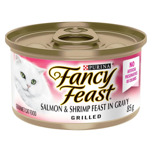 Fancy Feast Grilled Salmon & Shrimp in Gravy Wet Cat Food, 85 g