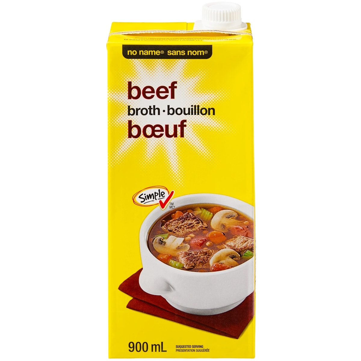 No Name Beef Broth, 900 mL