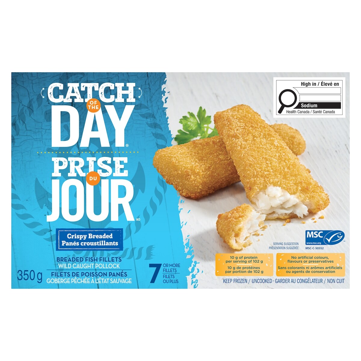 High Liner Catch of the Day Crispy Breaded Pollock Fillets, 350 g