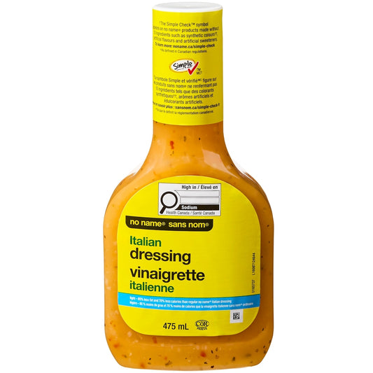 No Name Lite Italian Dressing, 475 mL