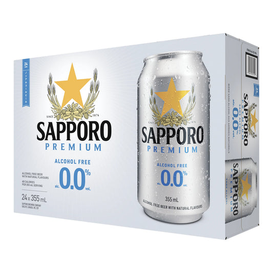 Sapporo 0.0%, 24 × 355 mL