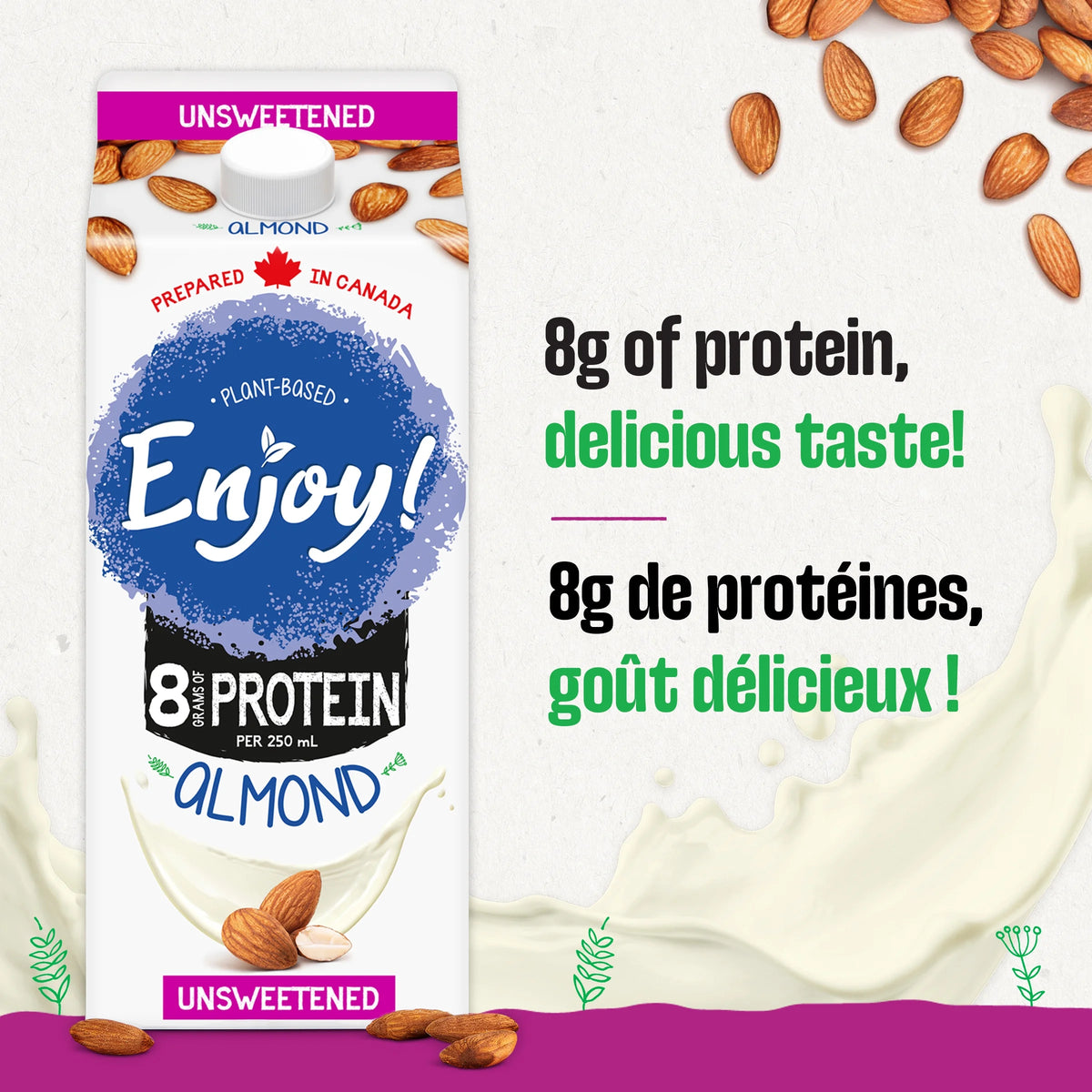Enjoy! Almond Unsweetened Original Plant-Based Beverage, 1.75 L