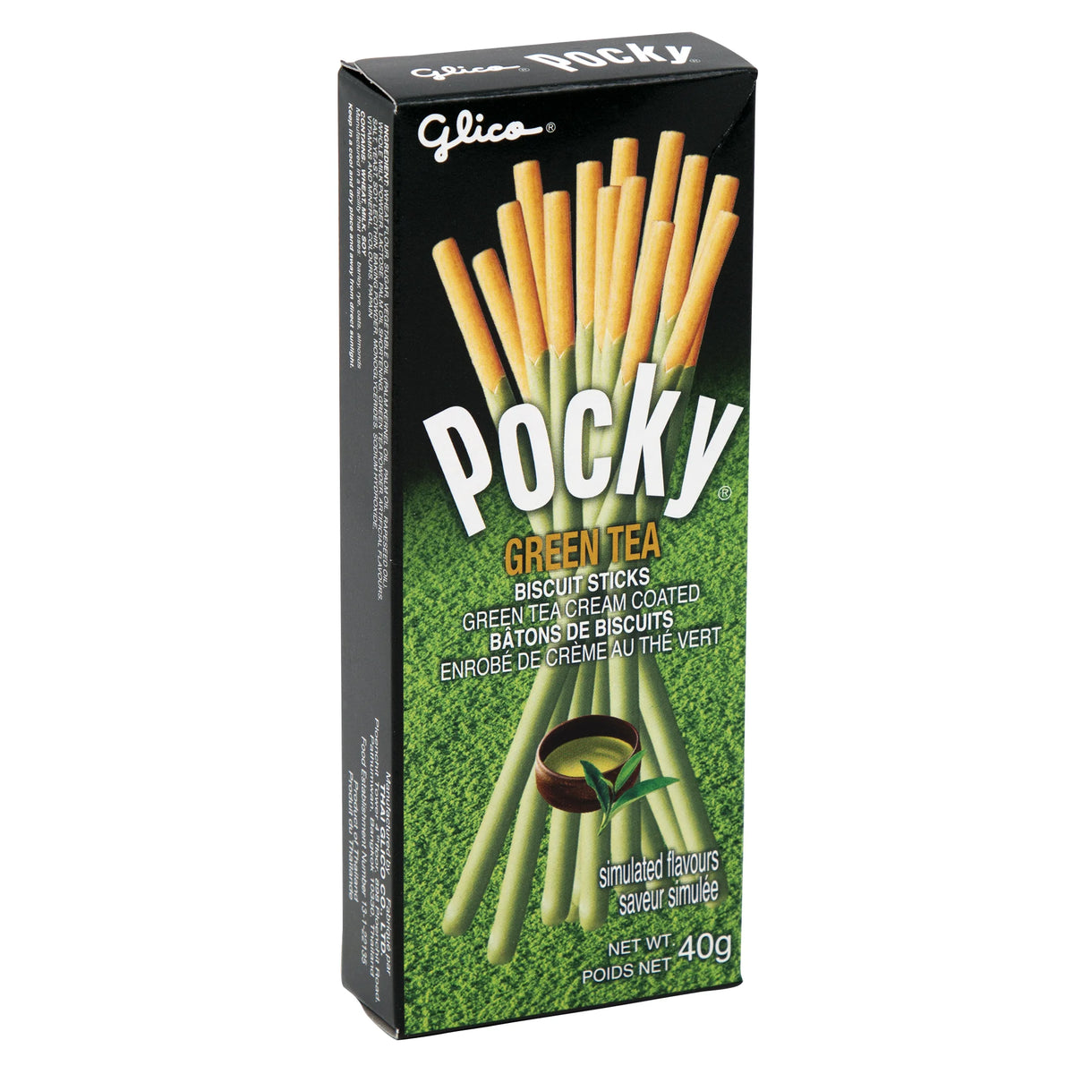 Glico Pocky Matcha Green Tea Biscuit Sticks, 10 × 40 g