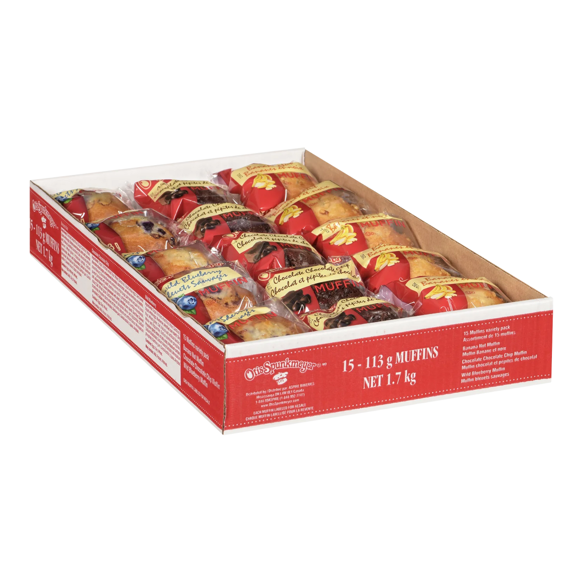 Otis Spunkmeyer Assorted Muffins, 15 × 115 g