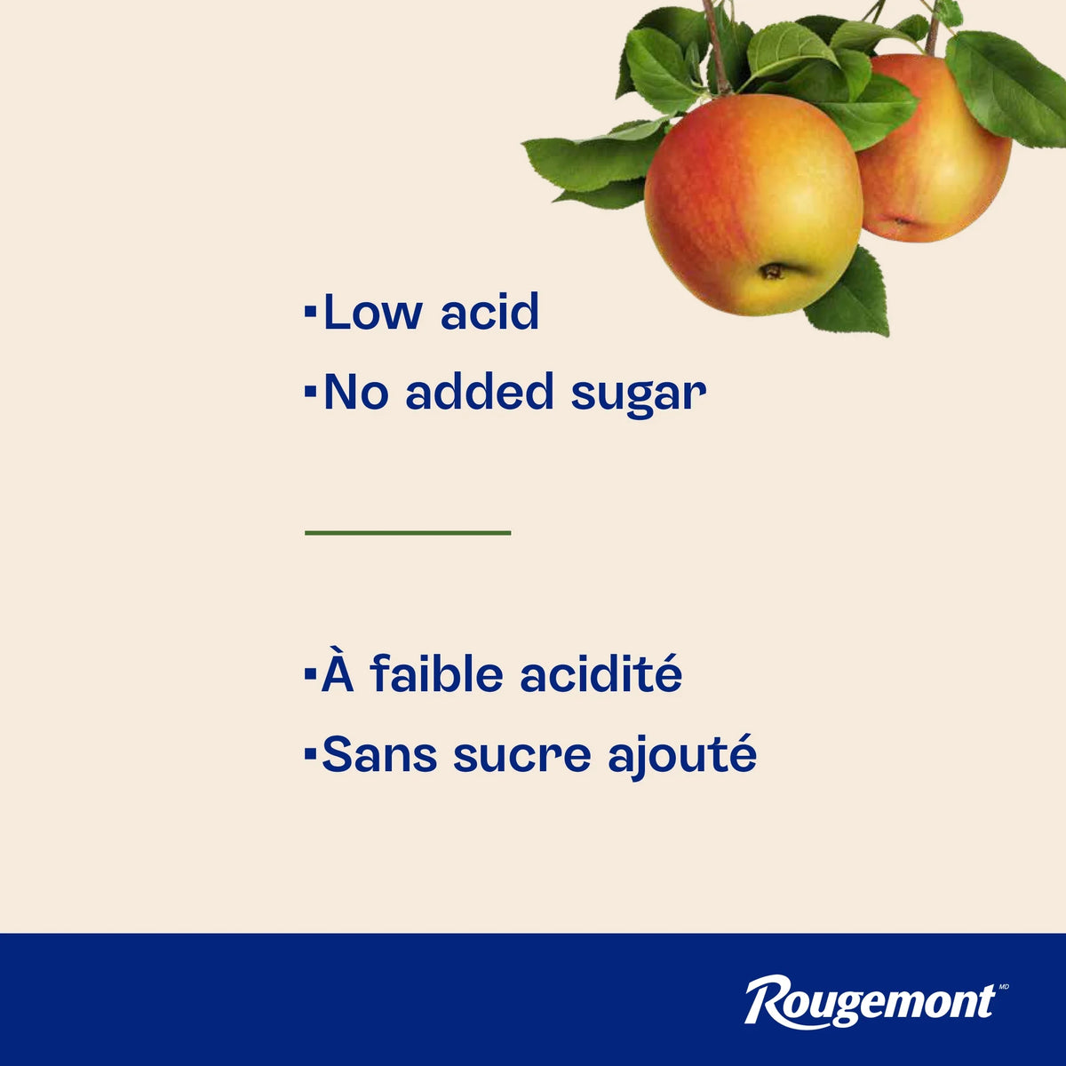 Rougemont No Sugar Added Low Acid Mellow Apple Juice, 2 L