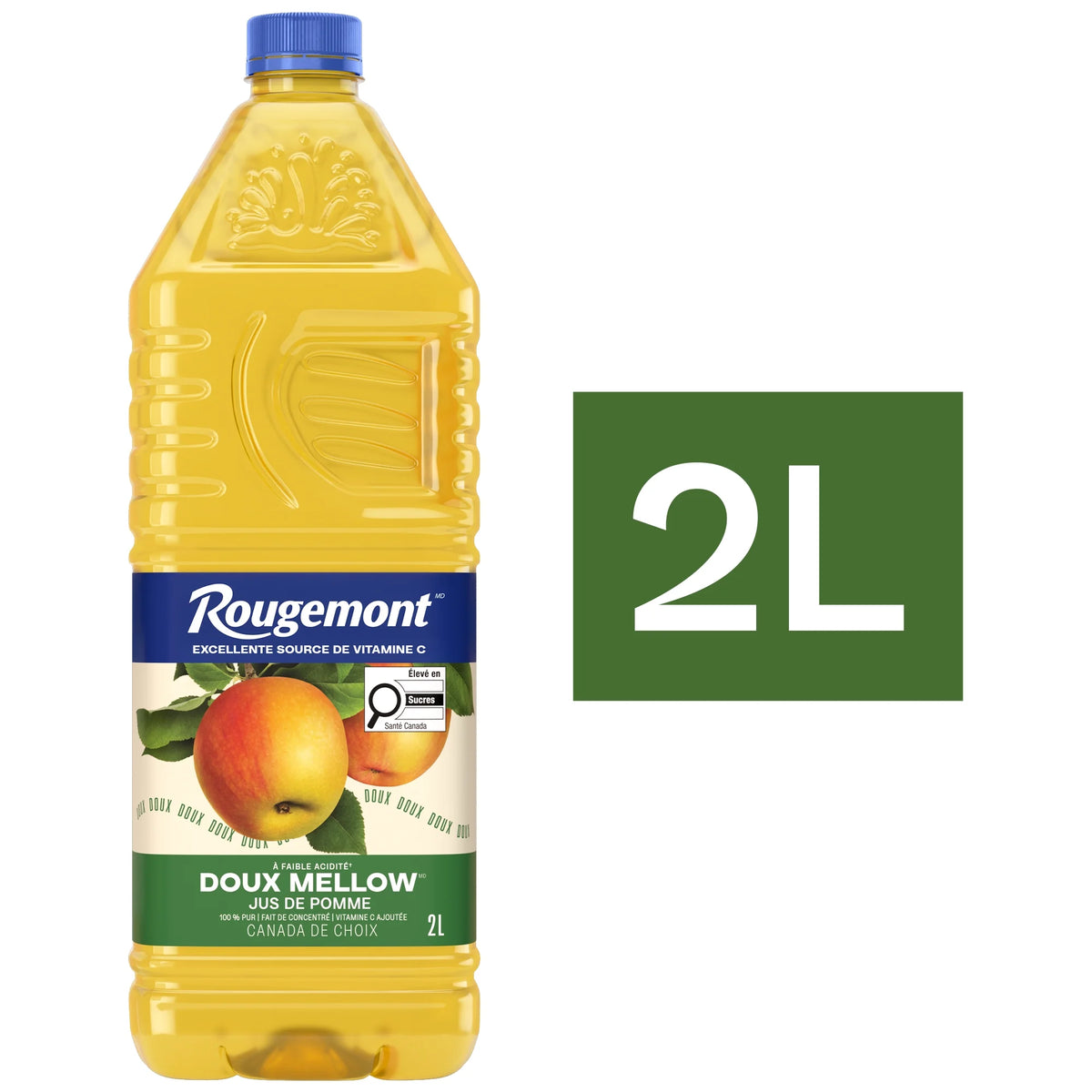 Rougemont No Sugar Added Low Acid Mellow Apple Juice, 2 L