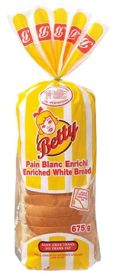 Betty Enriched White Bread, 675 g