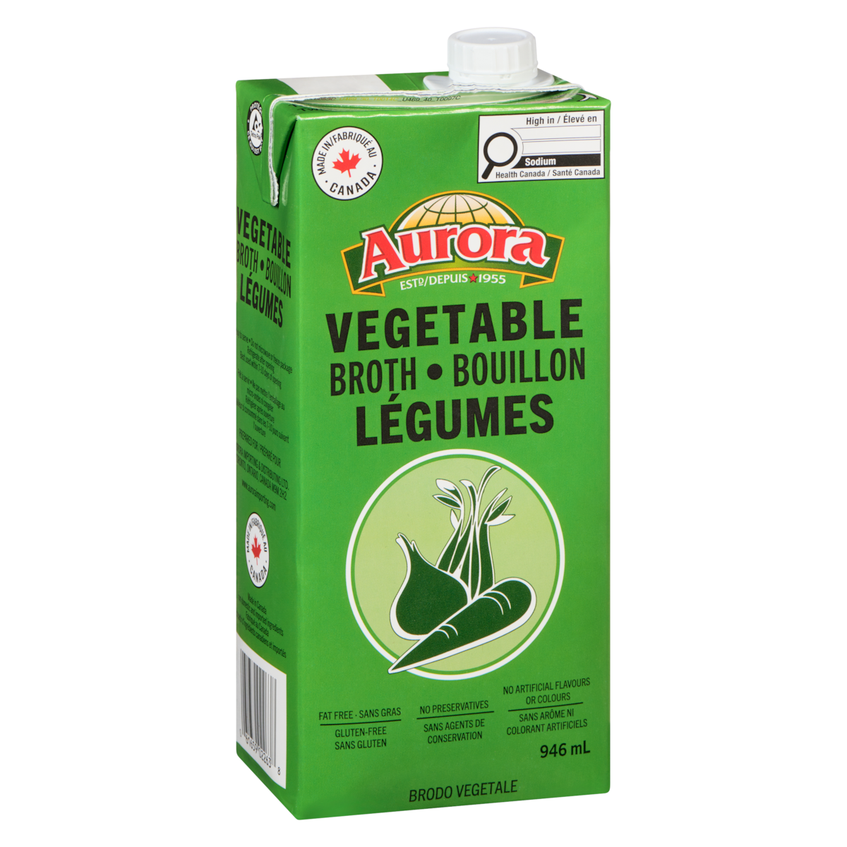 Aurora Vegetable Broth, 946 mL
