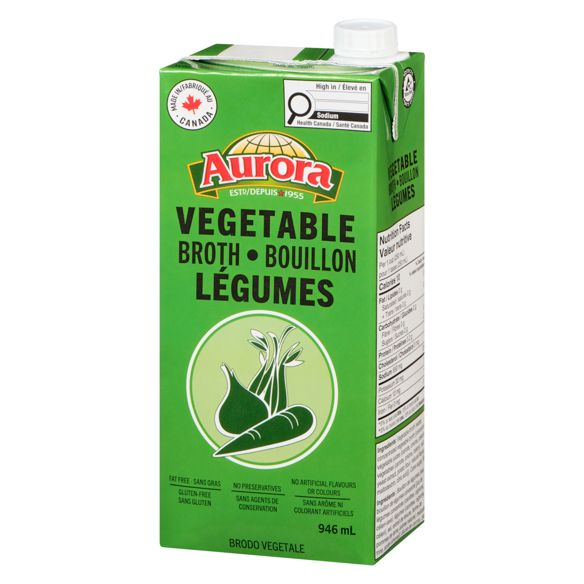 Aurora Vegetable Broth, 946 mL