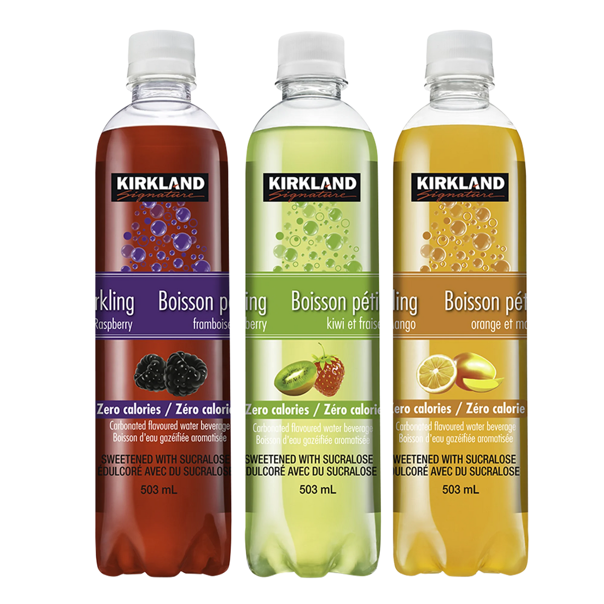 Kirkland Signature Sparkling Flavoured Water Variety Pack, 24 × 503 mL
