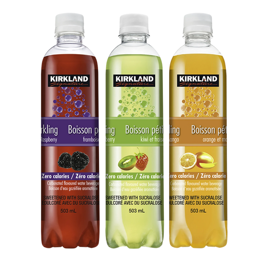 Kirkland Signature Sparkling Flavoured Water Variety Pack, 24 × 503 mL