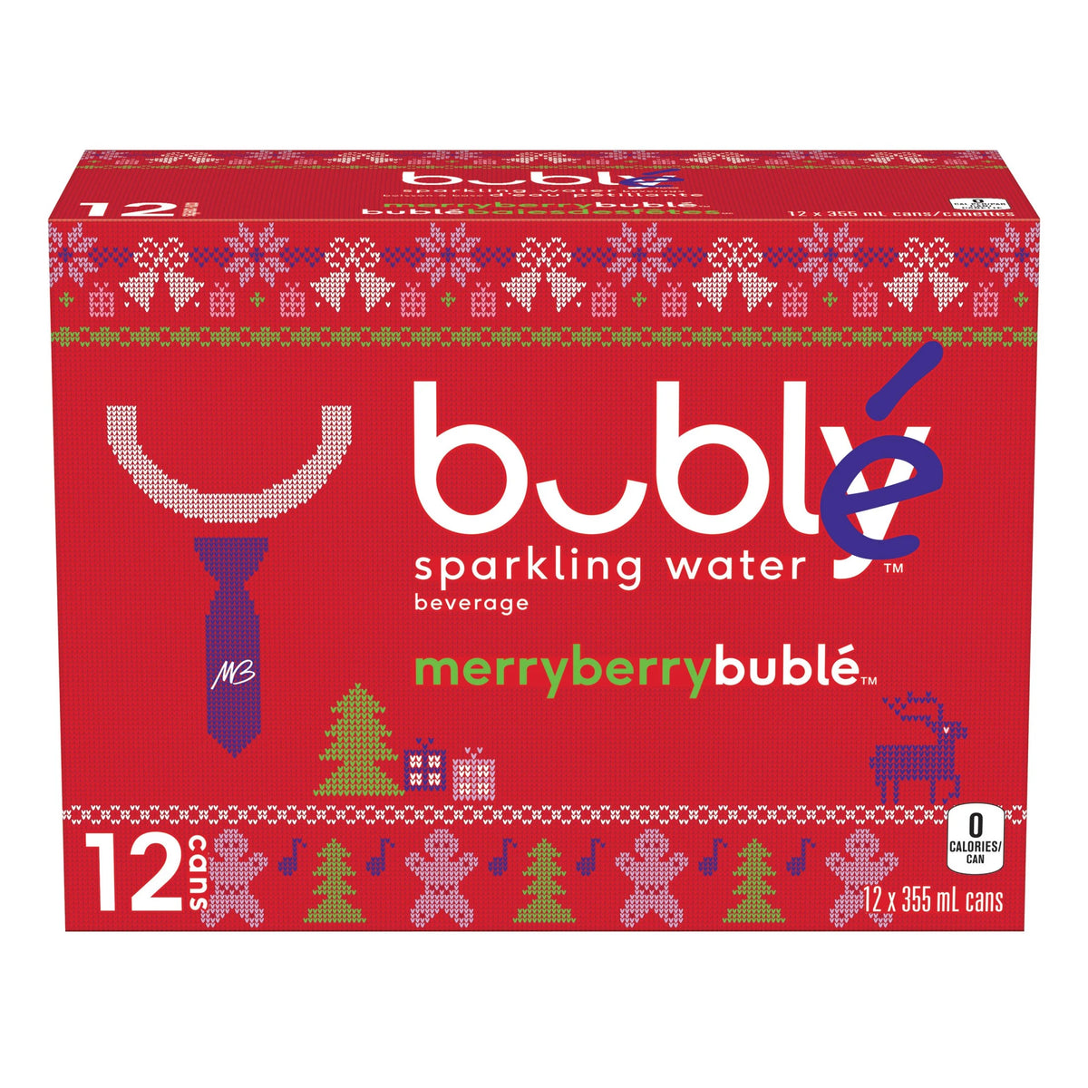Bubly Merry Berry Sparkling Water Cans, 12 × 355 mL