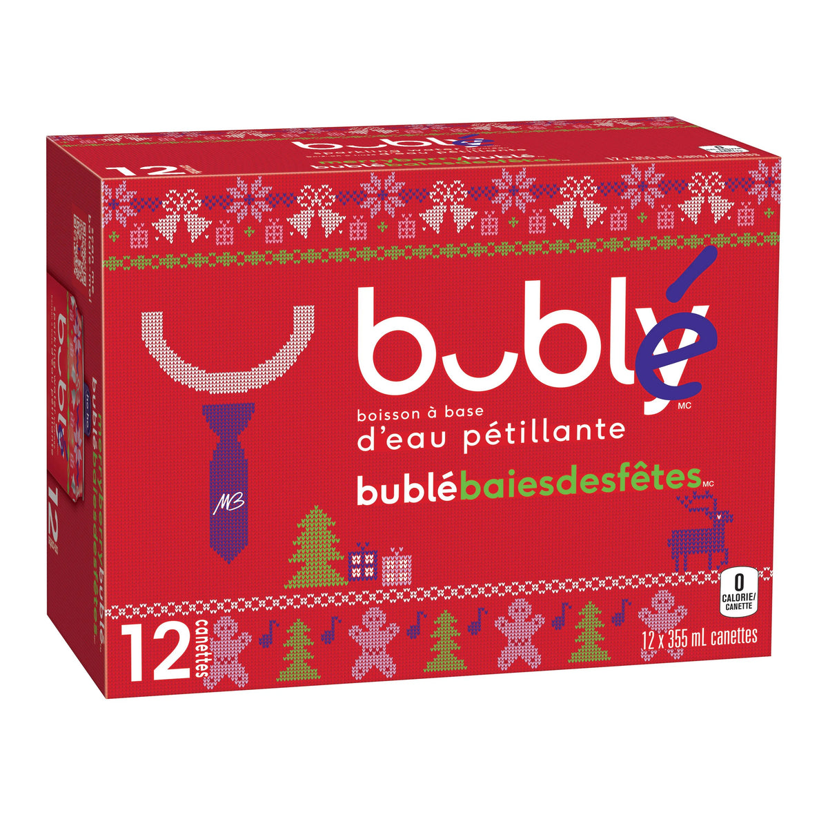 Bubly Merry Berry Sparkling Water Cans, 12 × 355 mL