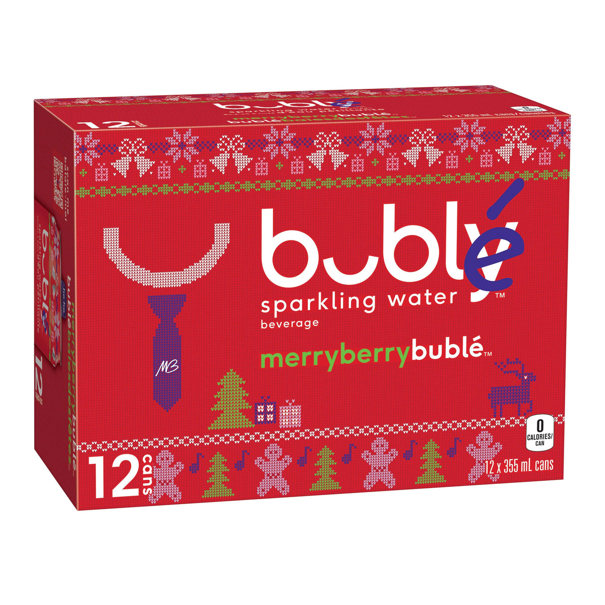 Bubly Merry Berry Sparkling Water Cans, 12 × 355 mL