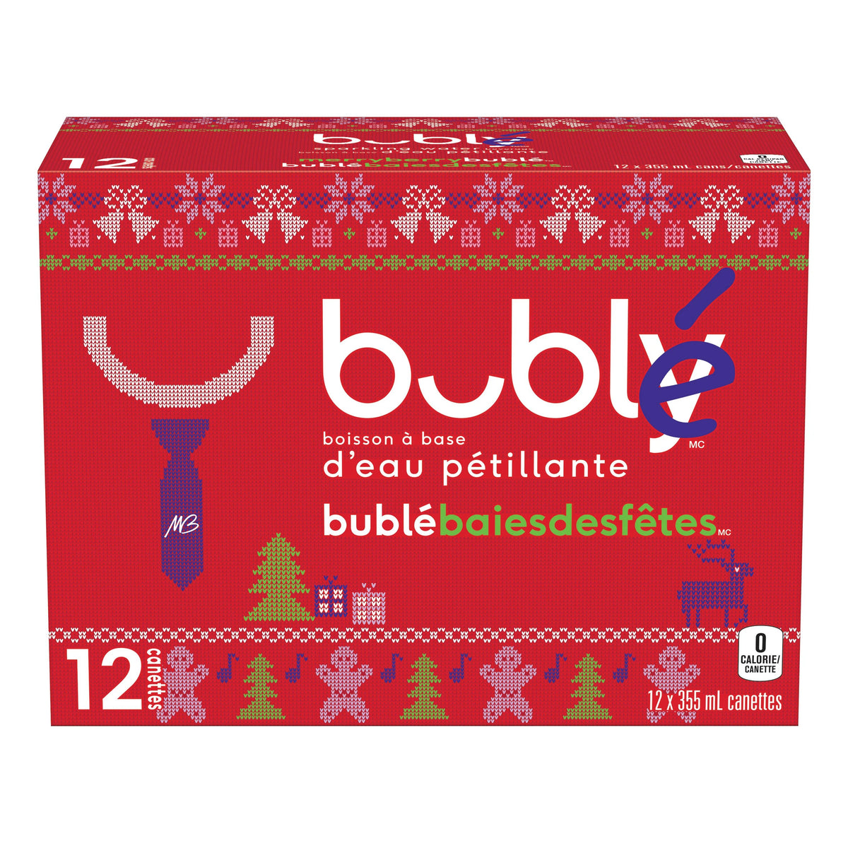 Bubly Merry Berry Sparkling Water Cans, 12 × 355 mL