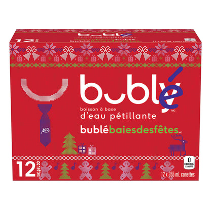 Bubly Merry Berry Sparkling Water Cans, 12 × 355 mL