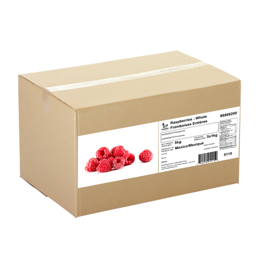 Fennec Frozen Whole Raspberries, 5 × 1 kg