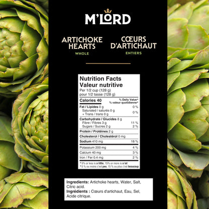 M'Lord Whole Artichoke Hearts, 398 mL