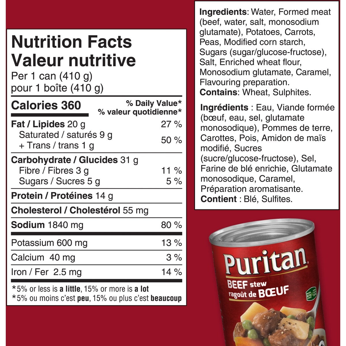 Puritan Beef Stew, 410 g