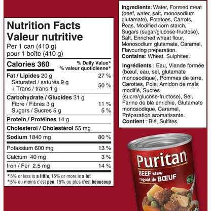 Puritan Beef Stew, 410 g