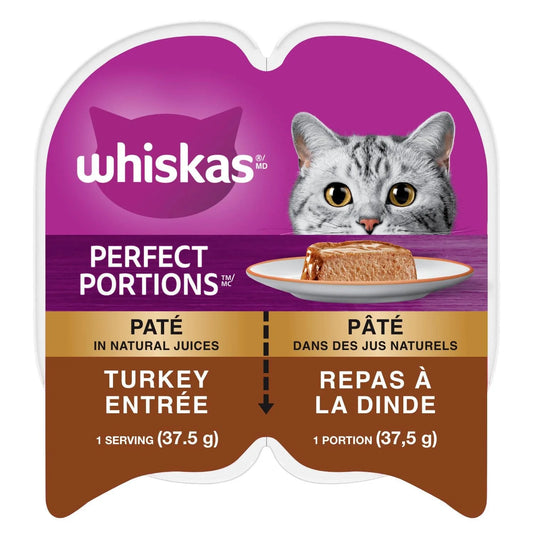 Whiskas Perfect Portions Turkey Entrée Paté Wet Cat Food, 2 × 37.5 g