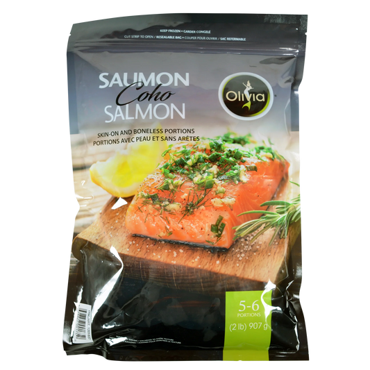 Olivia Skin-On Frozen Coho Salmon, 907 g