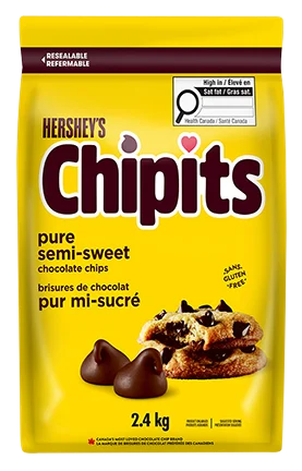 Hershey's Chipits Pure Semi-Sweet Chocolate Chips, 2.4 kg