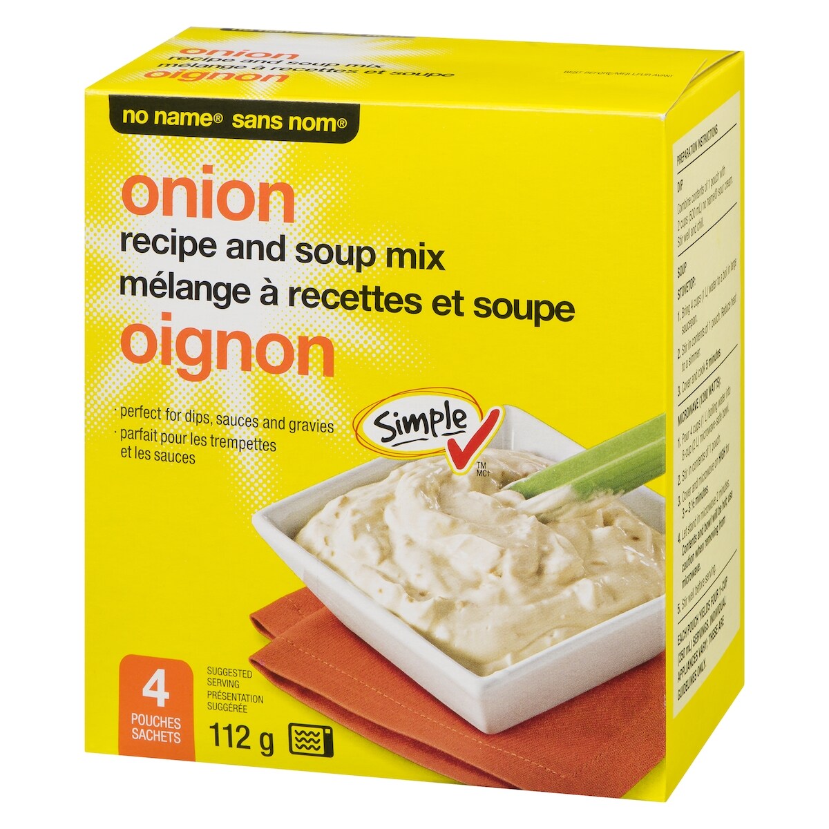 No Name Onion Soup Mix, 4 × 28 g