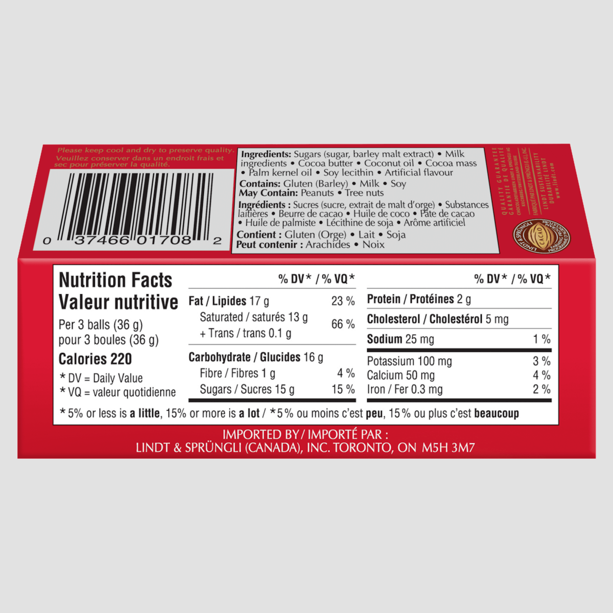 Lindt Lindor Milk Chocolate Truffles, 3 Count, 36 g
