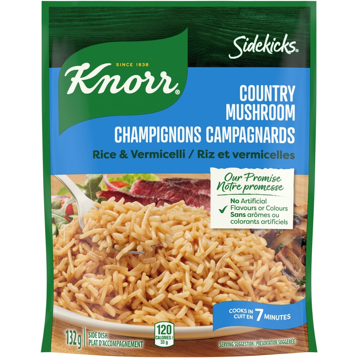 Knorr Sidekicks Country Mushroom Rice & Vermicelli, 132 g